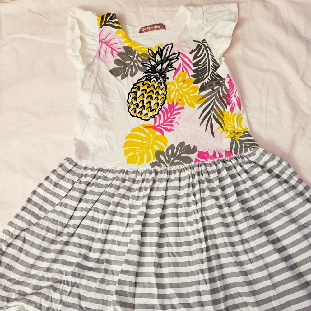 Jelly the pug Kids dress with Ruffle sleeves